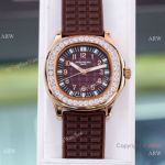 Best Replica Patek Philippe Aquanaut Lady Watches Diamond Bezel Chocolate Dial